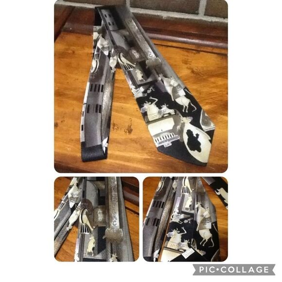 NWT Dino Romaro Men's Novelty Handmade Designer Necktie The Udder Place - Picture 5 of 8